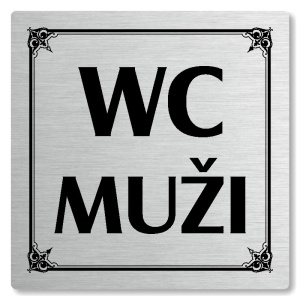 WC muži, 118x118mm, stříbrná, Nebraska